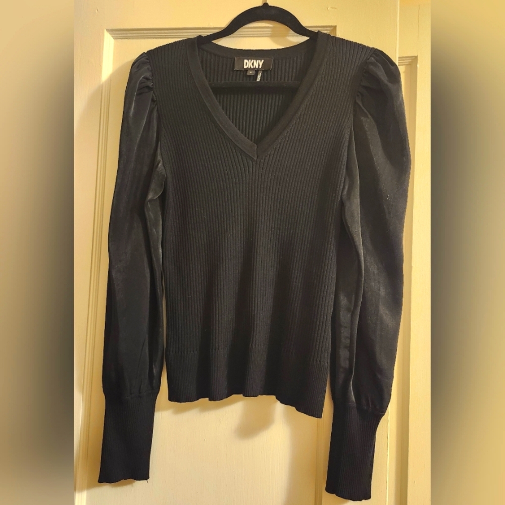 DKNY Black Ribbed Sweater